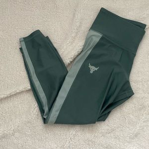 Under Armour “the rock” green leggings